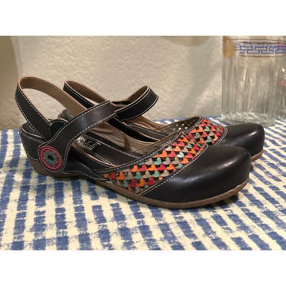 L'Artiste Shoes - L'Artiste by Spring Step Black Leather Amour Mary Janes